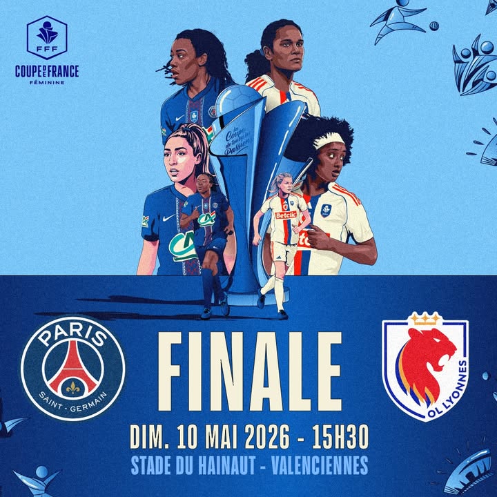 [INFO] 𝑵𝒆 𝒕𝒂𝒓𝒅𝒆𝒛 𝒑𝒂𝒔, 𝒓𝒆́𝒔𝒆𝒓𝒗𝒆𝒛 𝒗𝒐𝒔 𝒑𝒍𝒂𝒄𝒆𝒔 !

Assistez à la 𝐅𝐈𝐍𝐀𝐋𝐄 𝐂𝐎𝐔𝐏𝐄 𝐃𝐄 𝐅𝐑𝐀𝐍𝐂𝐄 𝐅𝐄́𝐌𝐈𝐍𝐈𝐍𝐄 𝟐𝟎𝟐𝟔 au Stade du Hainaut ⚽

📅 Dimanche 10 mai 2026
🕒 15h30
📍 Valenciennes

👉 𝐈𝐧𝐟𝐨𝐬 𝐞𝐭 𝐛𝐢𝐥𝐥𝐞𝐭𝐭𝐞𝐫𝐢𝐞 : https://urls.fr/BqsCh5