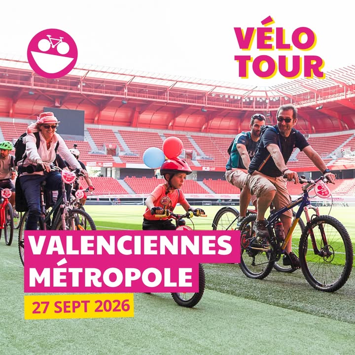 🚴‍♂️ 𝐋𝐄𝐒 𝐈𝐍𝐒𝐂𝐑𝐈𝐏𝐓𝐈𝐎𝐍𝐒 𝐒𝐎𝐍𝐓 𝐎𝐔𝐕𝐄𝐑𝐓𝐄𝐒 ! Une balade à vélo insolite, où le seul mot d&rsquo;ordre est le sourire 😁

Le Velotour vous propose de 𝐝𝐞́𝐜𝐨𝐮𝐯𝐫𝐢𝐫 𝐕𝐚𝐥𝐞𝐧𝐜𝐢𝐞𝐧𝐧𝐞𝐬 𝐚𝐮𝐭𝐫𝐞𝐦𝐞𝐧𝐭 : traverser un stade, pédaler dans des lieux insolites et habituellement inaccessibles…

Stades, monuments, usines, scènes musicales, bâtiments administratifs… 𝒗𝒊𝒗𝒆𝒛 𝒍𝒂 𝒗𝒊𝒍𝒍𝒆 𝒄𝒐𝒎𝒎𝒆 𝒗𝒐𝒖𝒔 𝒏𝒆 𝒍’𝒂𝒗𝒆𝒛 𝒋𝒂𝒎𝒂𝒊𝒔 𝒗𝒖𝒆 !

👉 Accessible à tous, en famille, entre amis ou entre collègues, pour un moment convivial et original.

📅 𝐃𝐢𝐦𝐚𝐧𝐜𝐡𝐞 𝟐𝟕 𝐬𝐞𝐩𝐭𝐞𝐦𝐛𝐫𝐞 𝟐𝟎𝟐𝟔
🕗 𝐃𝐞́𝐩𝐚𝐫𝐭𝐬 𝐝𝐞 𝟖𝐡 𝐚̀ 𝟏𝟐𝐡

ℹ 𝐈𝐧𝐬𝐜𝐫𝐢𝐩𝐭𝐢𝐨𝐧 👉 https://velotour.fr/valenciennes/