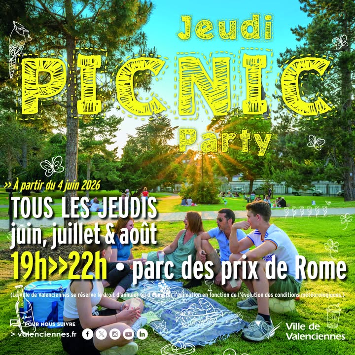 🥪 + 🌳 + ☀️ = 𝐥𝐚 𝐫𝐞𝐜𝐞𝐭𝐭𝐞 𝐝&rsquo;𝐮𝐧 𝐣𝐞𝐮𝐝𝐢 𝐫𝐞́𝐮𝐬𝐬𝐢 !

𝐂𝐞 𝐬𝐨𝐢𝐫, 𝐜𝐚𝐩 𝐬𝐮𝐫 𝐥𝐞 𝐏𝐚𝐫𝐜 𝐝𝐞𝐬 𝐏𝐫𝐢𝐱 𝐝𝐞 𝐑𝐨𝐦𝐞 𝐩𝐨𝐮𝐫 𝐥𝐚 𝐏𝐢𝐜𝐧𝐢𝐜 𝐏𝐚𝐫𝐭𝐲 !

📍 𝐃𝐞̀𝐬 𝟏𝟗𝐡
🥪 Apportez votre pique-nique
😊 Et surtout… votre bonne humeur !

𝑶𝒏 𝒗𝒐𝒖𝒔 𝒂𝒕𝒕𝒆𝒏𝒅 !