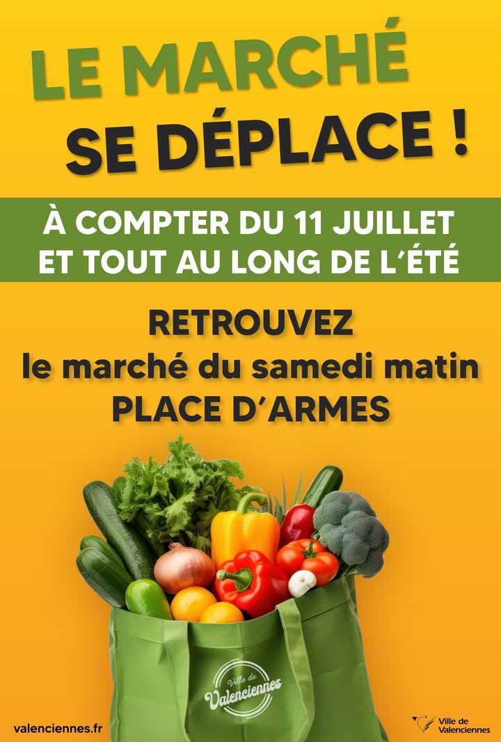 🌞 𝐕𝐨𝐭𝐫𝐞 𝐬𝐚𝐦𝐞𝐝𝐢 𝐜𝐨𝐦𝐦𝐞𝐧𝐜𝐞 𝐚𝐮 𝐦𝐚𝐫𝐜𝐡𝐞́ !

Flânez entre les étals, faites le plein de produits frais et profitez de l&rsquo;ambiance conviviale du marché… place d&rsquo;Armes ! 🛍️🥖🍓

📍 𝐎𝐧 𝐯𝐨𝐮𝐬 𝐝𝐨𝐧𝐧𝐞 𝐫𝐞𝐧𝐝𝐞𝐳-𝐯𝐨𝐮𝐬 𝐜𝐞 𝐬𝐚𝐦𝐞𝐝𝐢 𝐦𝐚𝐭𝐢𝐧 !