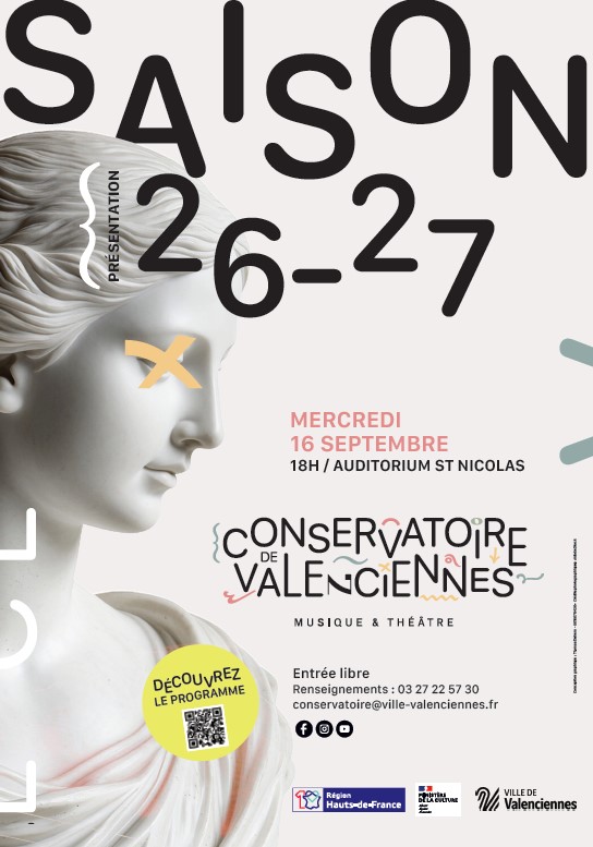 🎶🎶 𝐂’𝐞𝐬𝐭 𝐥𝐞 𝐣𝐨𝐮𝐫 𝐉 !

La rentrée culturelle du Conservatoire de Valenciennes ! ✨ 

𝑪&rsquo;𝒆𝒔𝒕 𝒂𝒖𝒋𝒐𝒖𝒓𝒅&rsquo;𝒉𝒖𝒊, 𝒓𝒆𝒏𝒅𝒆𝒛-𝒗𝒐𝒖𝒔 𝒂̀ 18𝒉 𝒂̀ 𝒍&rsquo;𝑨𝒖𝒅𝒊𝒕𝒐𝒓𝒊𝒖𝒎 𝑺𝒂𝒊𝒏𝒕 𝑵𝒊𝒄𝒐𝒍𝒂𝒔

Venez découvrir la présentation de la saison 2026-2027 du Conservatoire de Valenciennes et plongez au cœur de la programmation à venir : 𝑐𝑜𝑛𝑐𝑒𝑟𝑡𝑠, 𝑠𝑝𝑒𝑐𝑡𝑎𝑐𝑙𝑒𝑠, 𝑟𝑒𝑛𝑑𝑒𝑧-𝑣𝑜𝑢𝑠 𝑚𝑢𝑠𝑖𝑐𝑎𝑢𝑥 𝑒𝑡 𝑏𝑖𝑒𝑛 𝑝𝑙𝑢𝑠 𝑒𝑛𝑐𝑜𝑟𝑒 ! 🎼

👉 𝐑𝐞𝐧𝐝𝐞𝐳-𝐯𝐨𝐮𝐬 𝐜𝐞 𝐬𝐨𝐢𝐫 𝐚̀ 𝟏𝟖𝐡 𝐚̀ 𝐥’𝐀𝐮𝐝𝐢𝐭𝐨𝐫𝐢𝐮𝐦 𝐒𝐭 𝐍𝐢𝐜𝐨𝐥𝐚𝐬 !

#valenciennes #valenciennes_maville #conservatoire
 #Saison20262027 #rentréeculturelle #musique #culture
