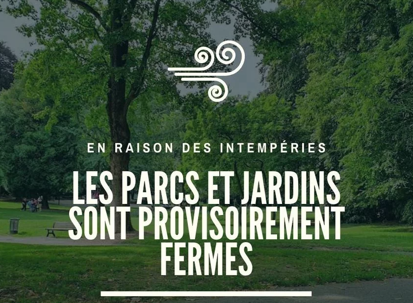 Tempête Austen : fermeture provisoire des parcs et jardins